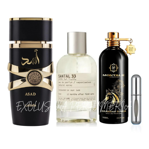 Asad+santal 33+arabians tonka+perfumero